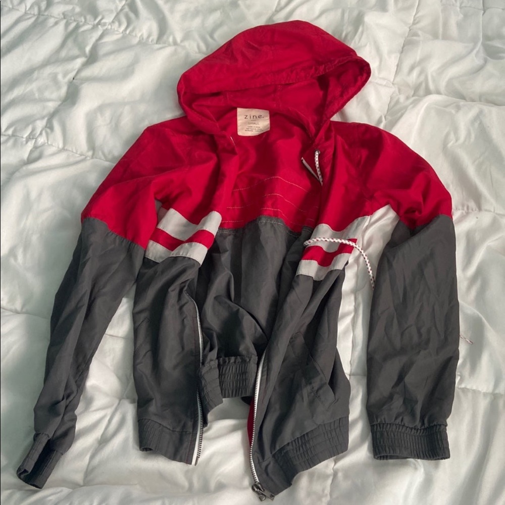 Red and Grey Windbreaker